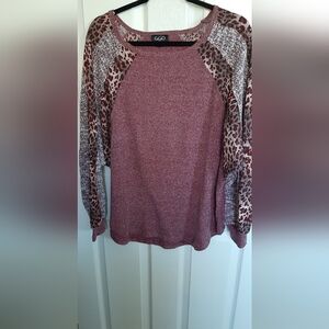 Gigio Animal Print Dolman Sleeve Tunic